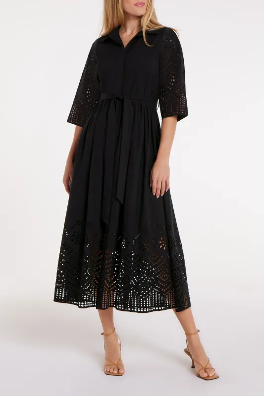 Francesca Dress in Black Eyelet made by Hermoza