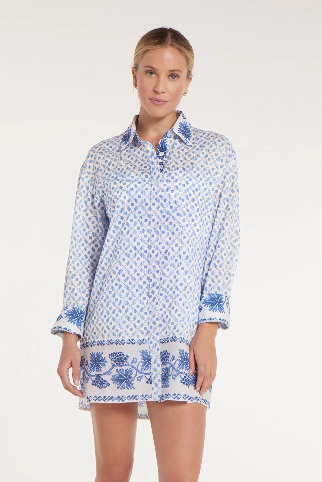 Marie Shirt Dress in Santorini Dots sold by Modatrova product image thumbnail 4