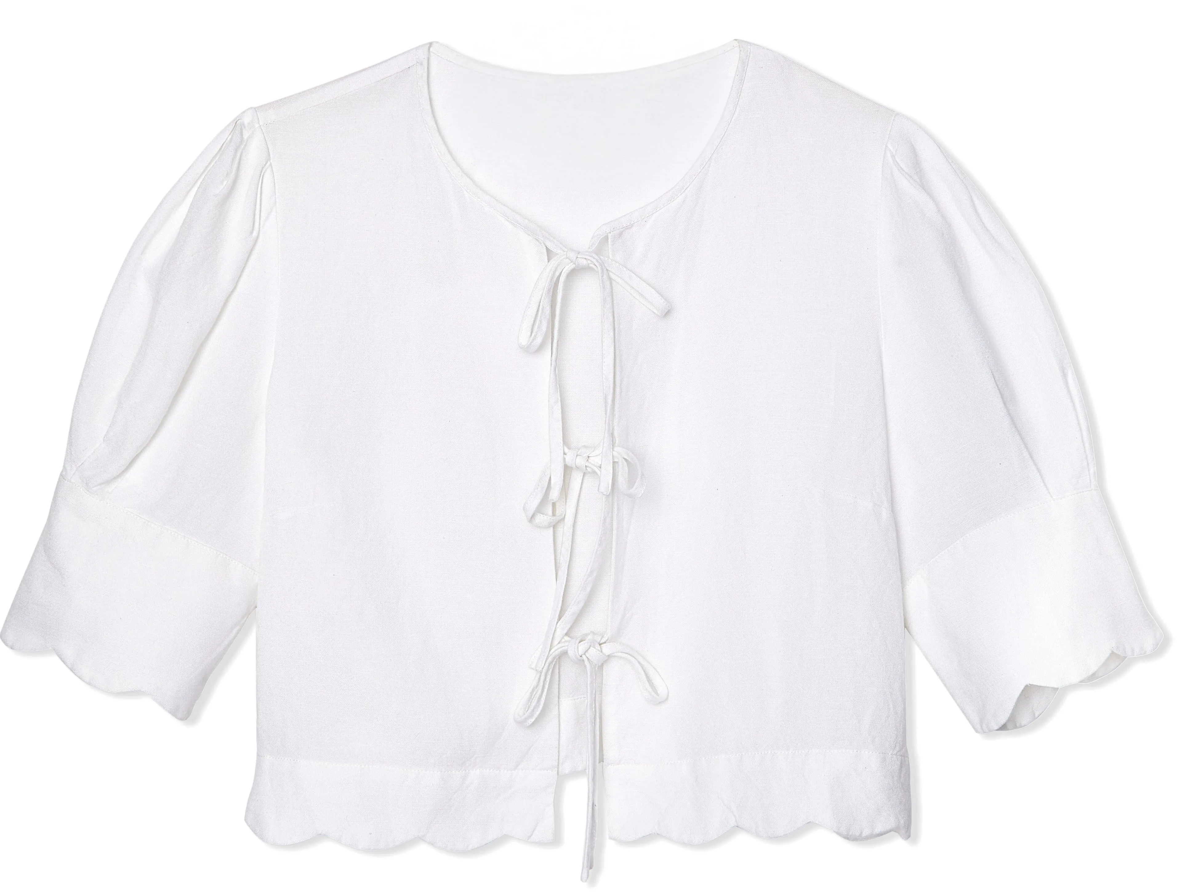 Scalloped Top White sold by Modatrova product image thumbnail 5