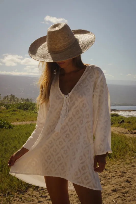 Siena Bell Sleeve Dress - White made by Sitano