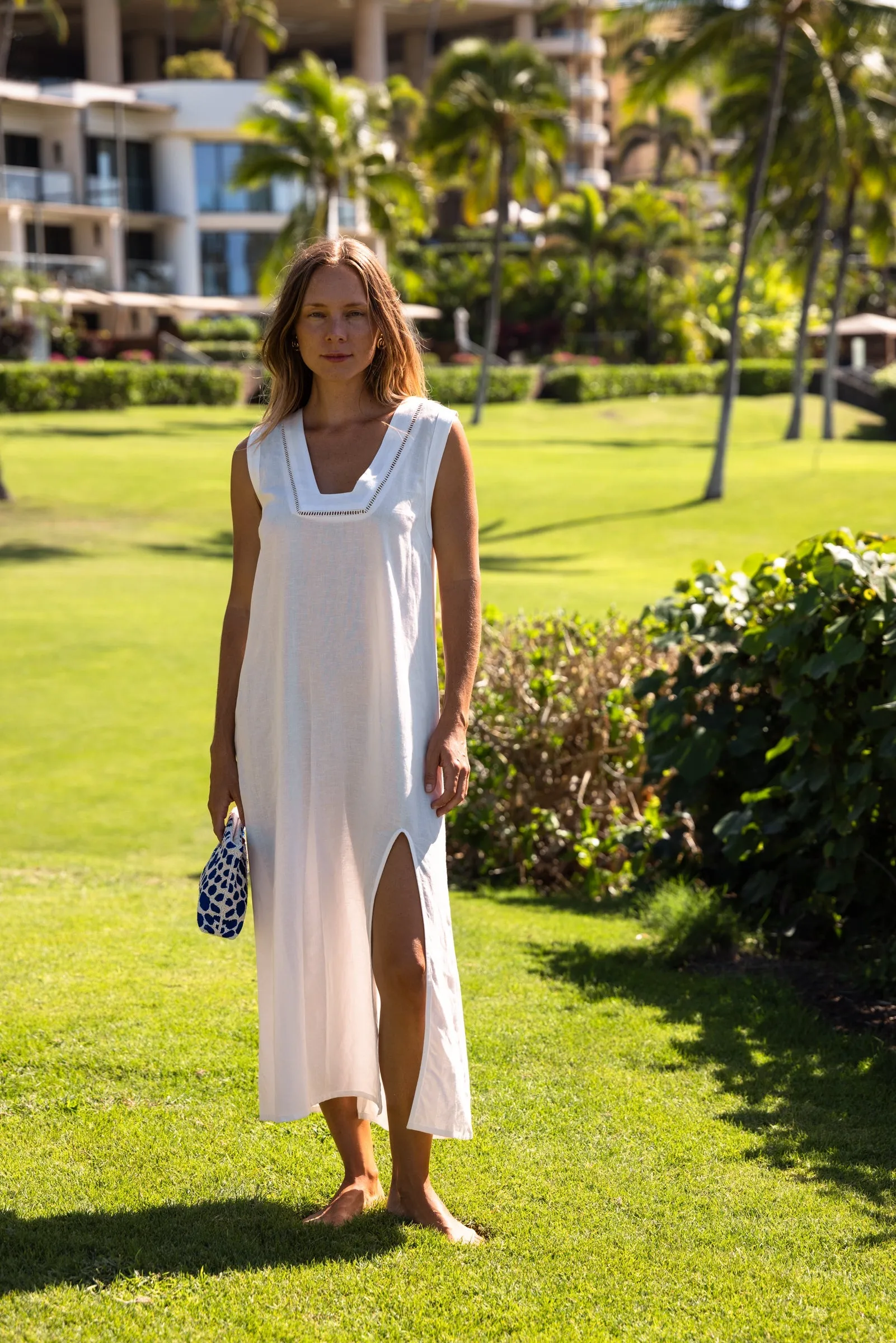 Grotta Midi Dress - White sold by Modatrova