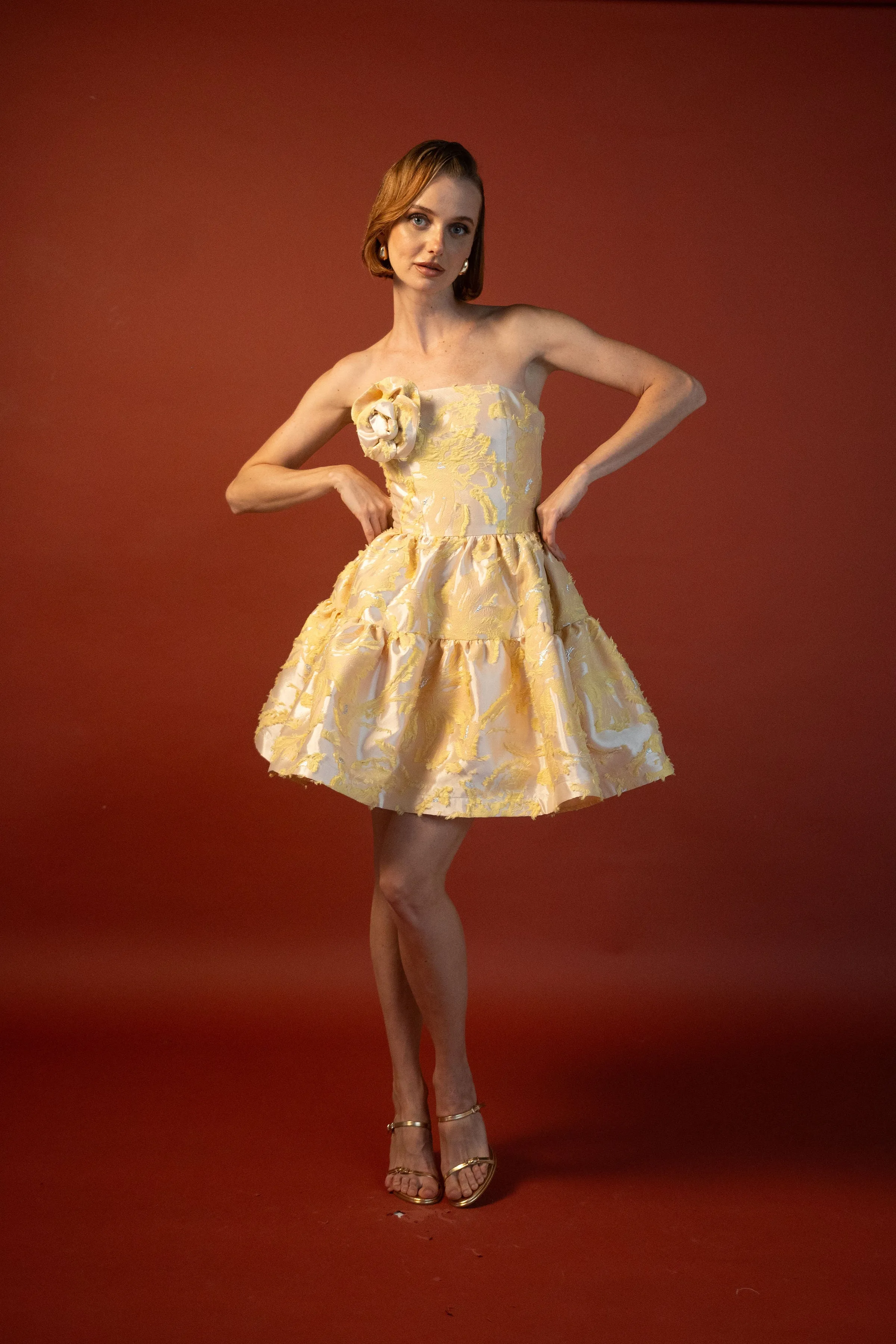 Peach Bloom Mini Dress sold by Modatrova