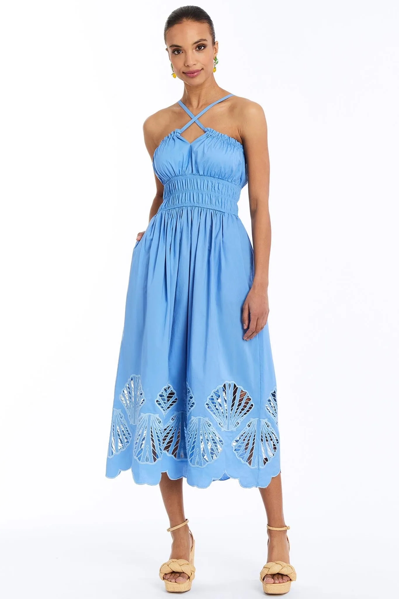 Spritz Smocked Midi Dress sold by Modatrova