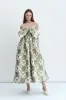 Bow Gown in Emerald Brocade sold by Modatrova