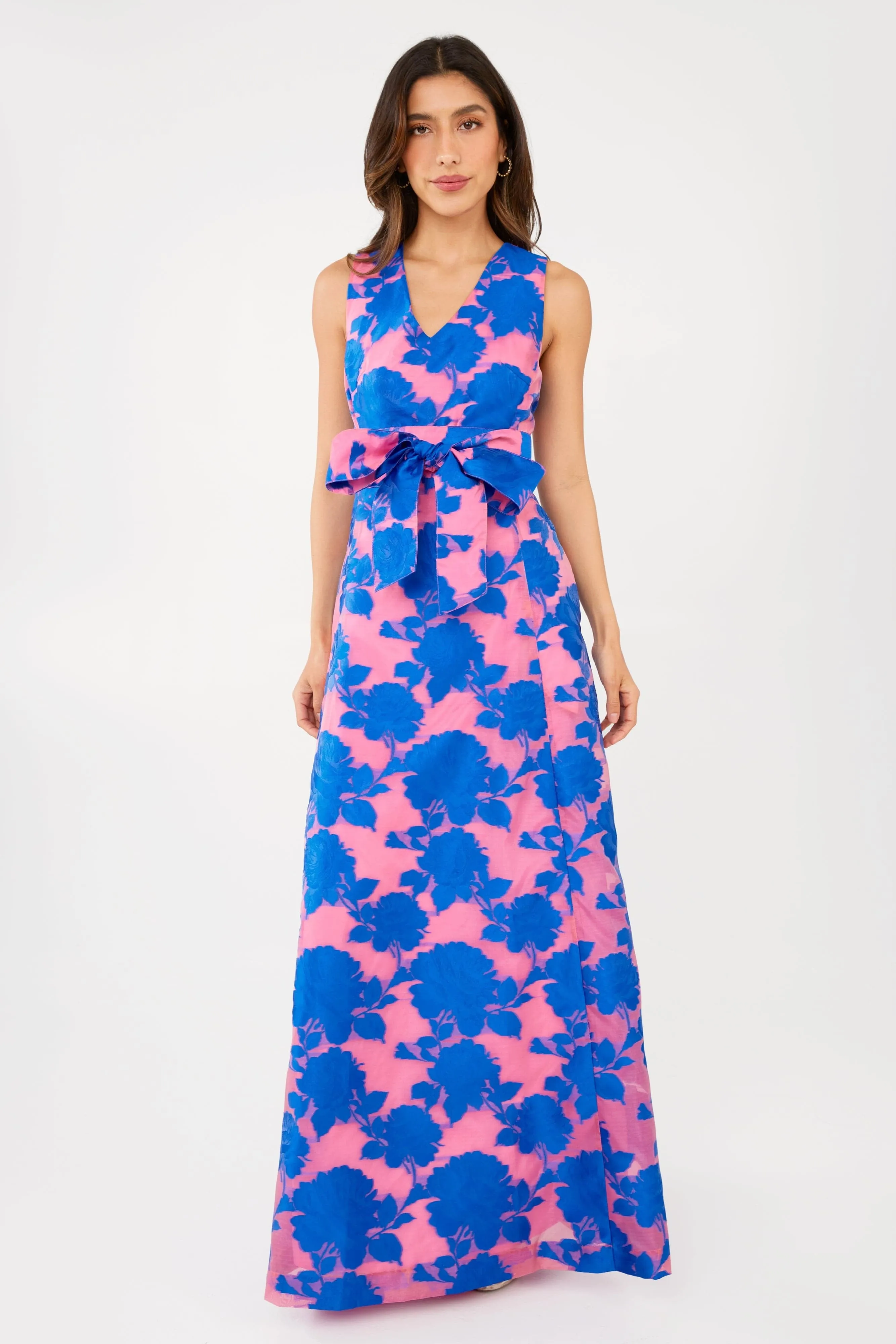 Arden Gown Pink and Blue Tea Rose Organza sold by Modatrova