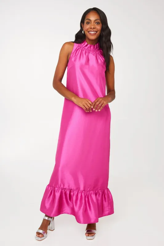 Camille Gown Hot Pink Dupioni sold by Modatrova