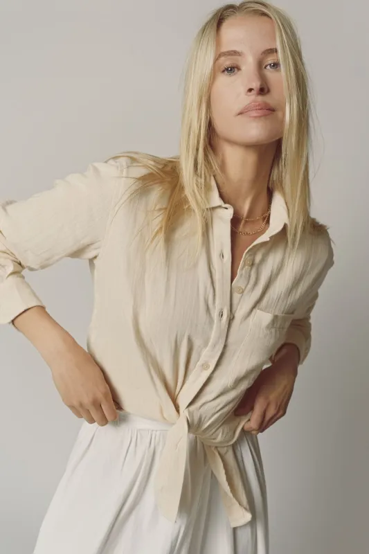 The Super Relaxed Boyfriend Shirt in Gauze sold by Modatrova