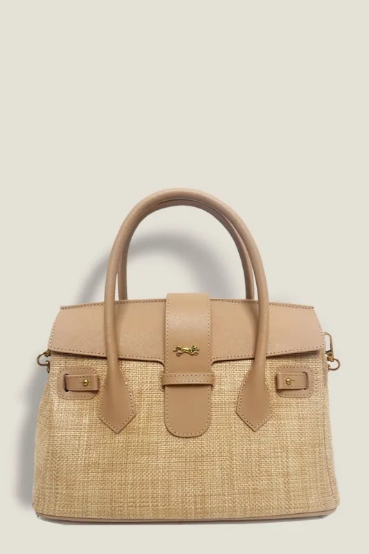 The Onassis 30 Woven Tote - Nude sold by Modatrova