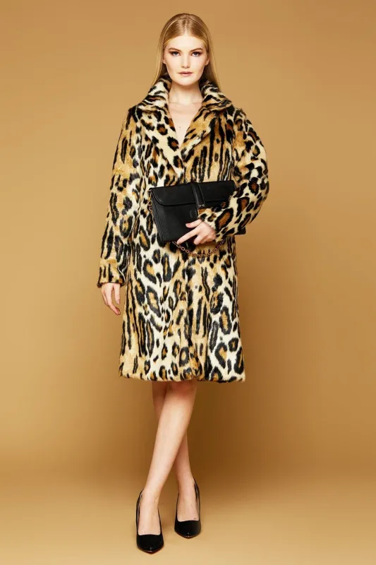 MME. Leopard 3/4 Coat sold by Modatrova