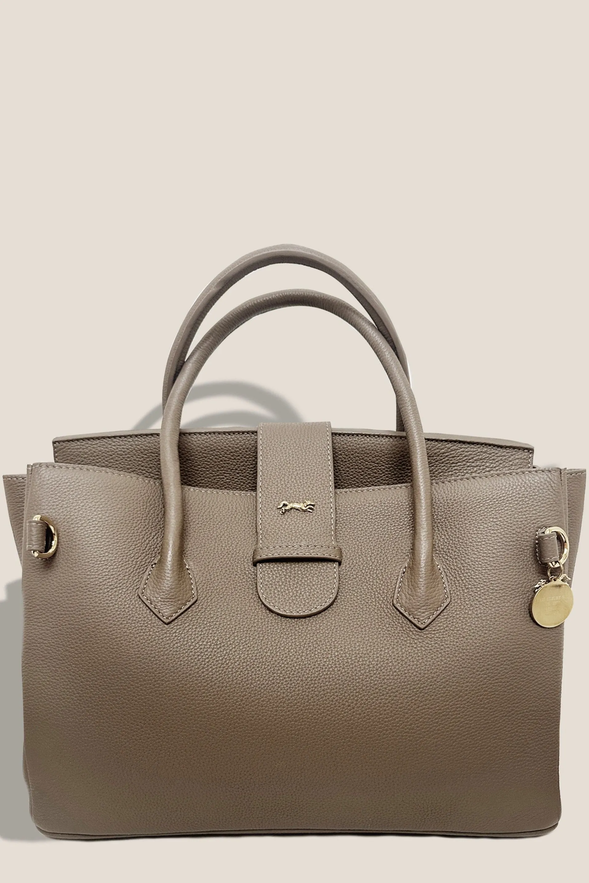 The Onassis 35 Tote - Togo Mocha sold by Modatrova