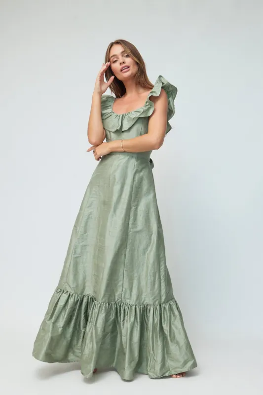 The Camille Dress in Sage sold by Modatrova