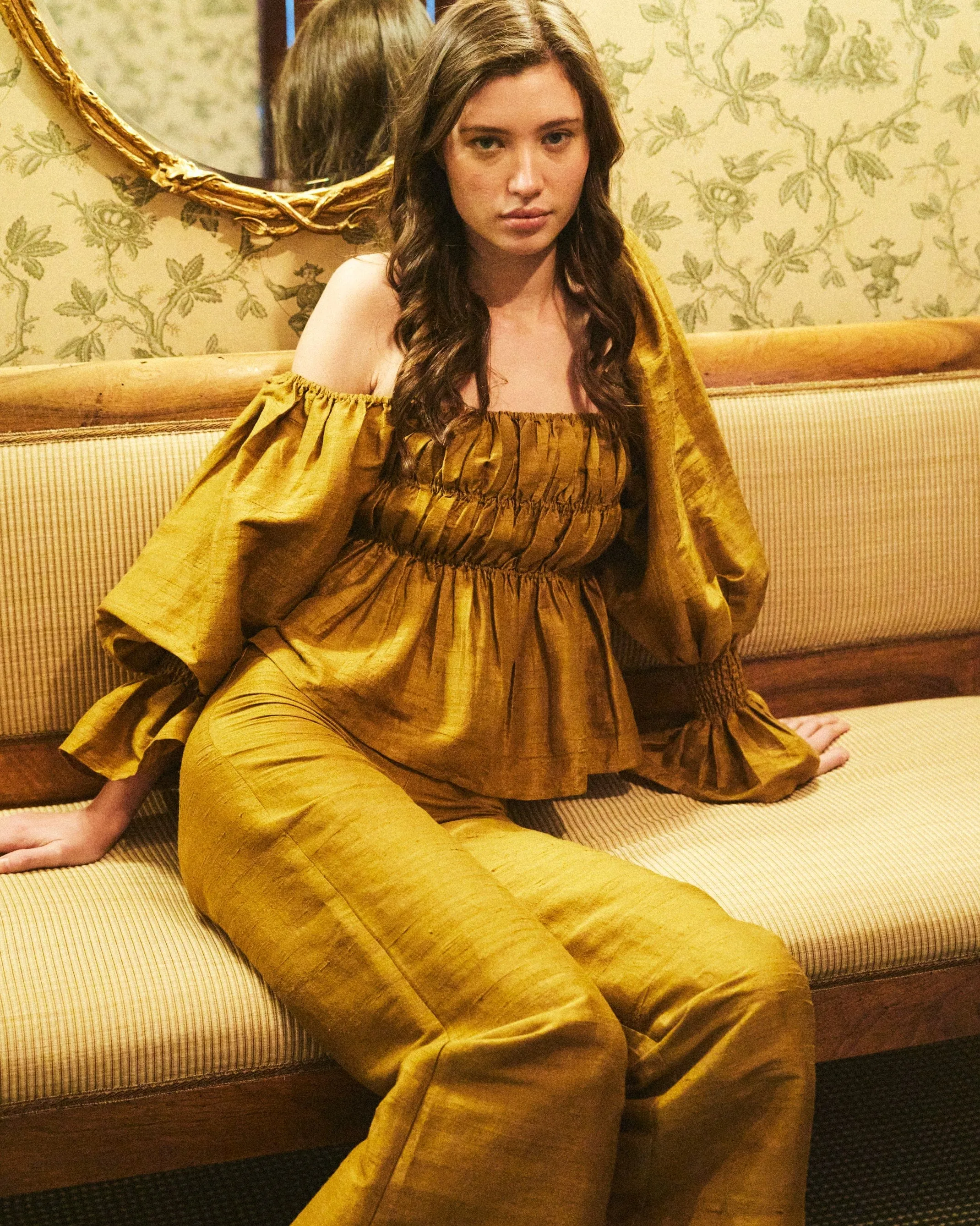 Libby Pant in Ochre sold by Modatrova product image thumbnail 2