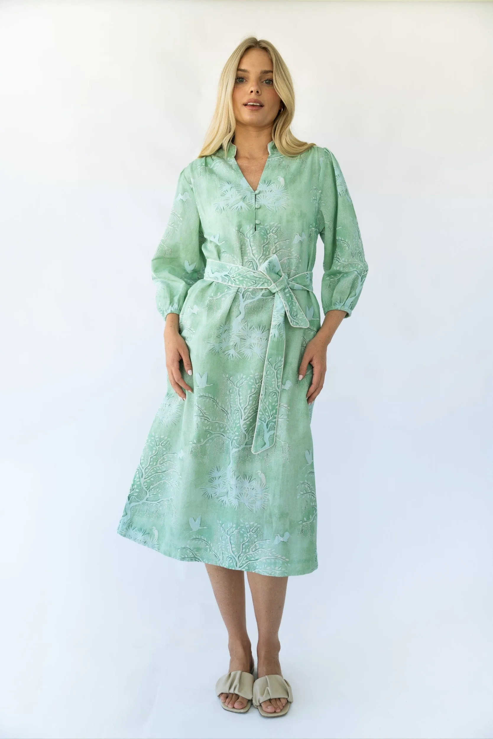 Faith Caftan - Green Lowcountry Watercolor sold by Modatrova product image thumbnail 4