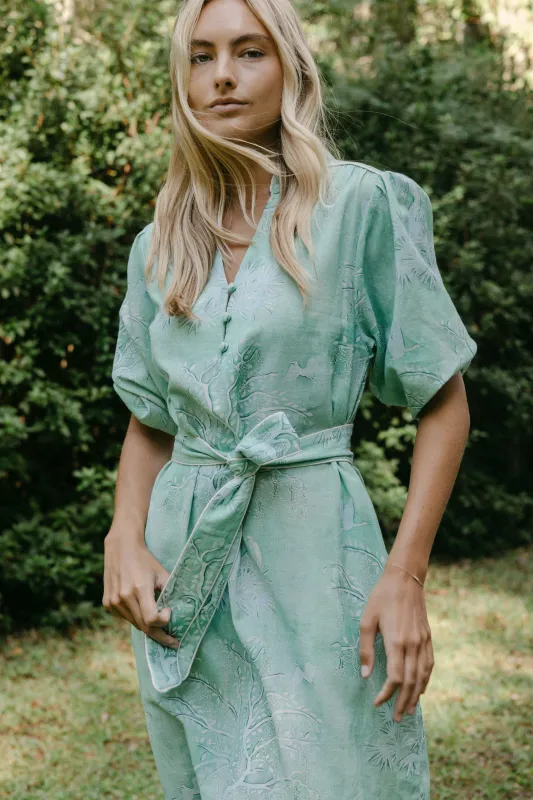 Faith Caftan - Green Lowcountry Watercolor sold by Modatrova