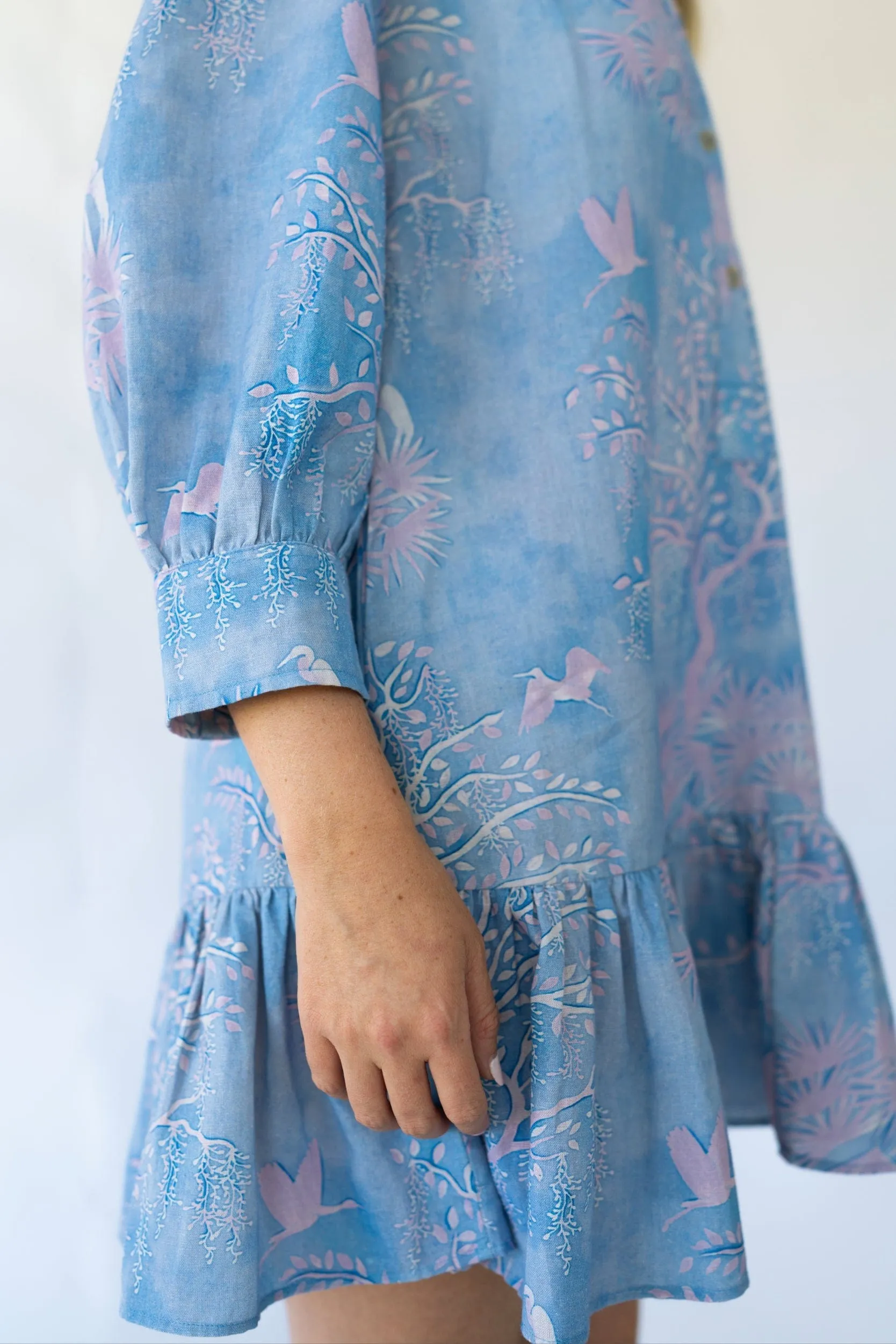 Whalen Shirt Dress - Purple Lowcountry Watercolor sold by Modatrova product image thumbnail 4