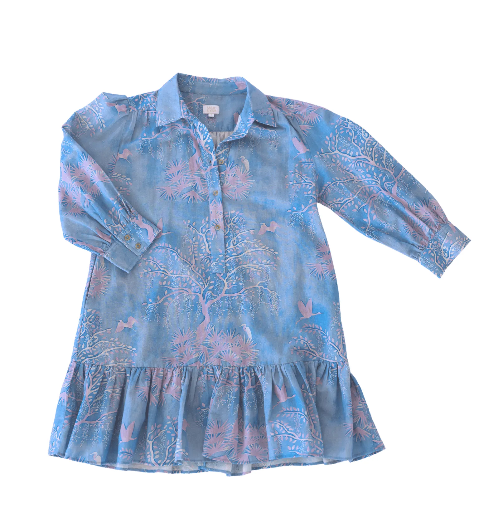 Whalen Shirt Dress - Purple Lowcountry Watercolor sold by Modatrova product image thumbnail 5