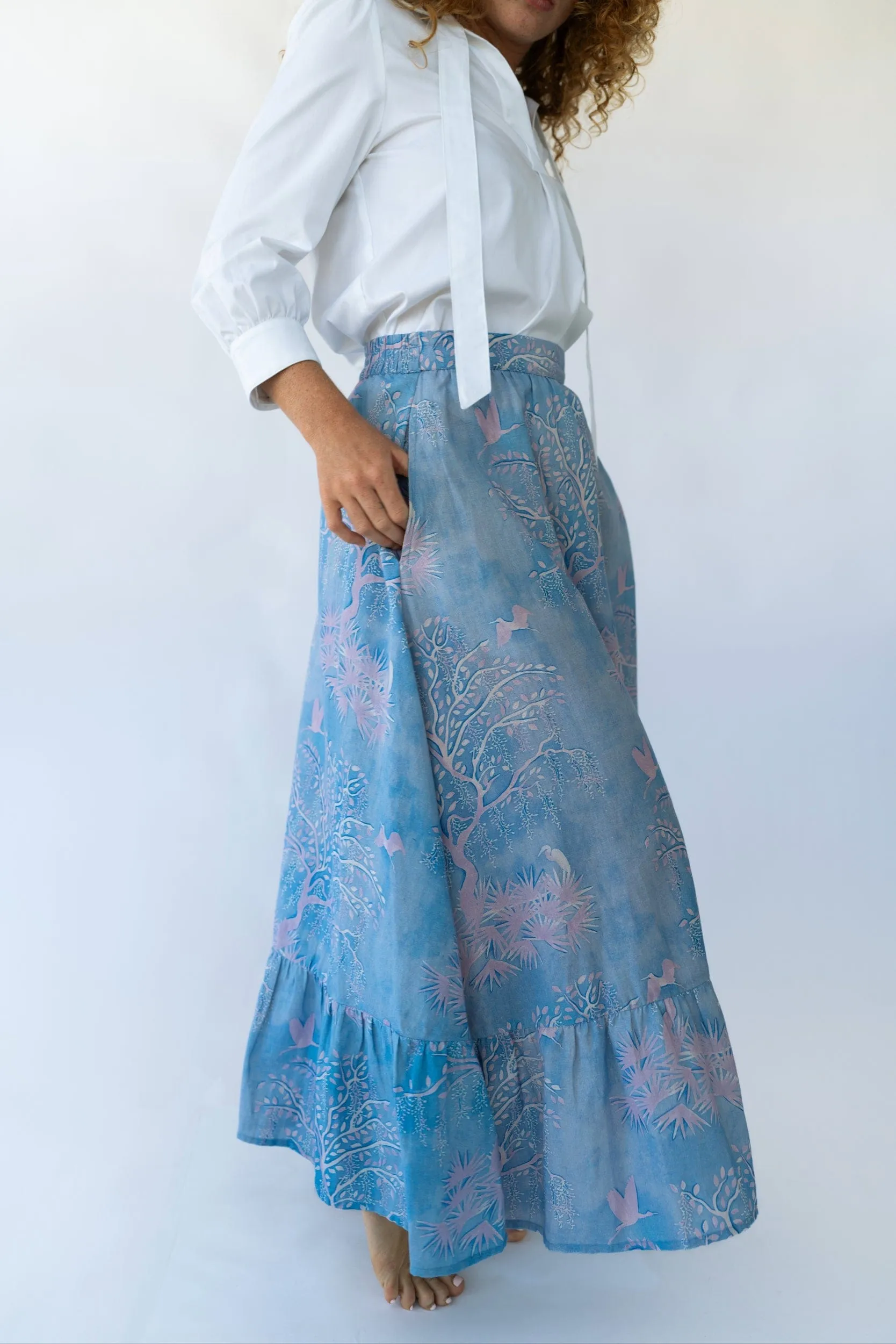 Florence Maxi Skirt - Purple Lowcountry Watercolor sold by Modatrova product image thumbnail 4