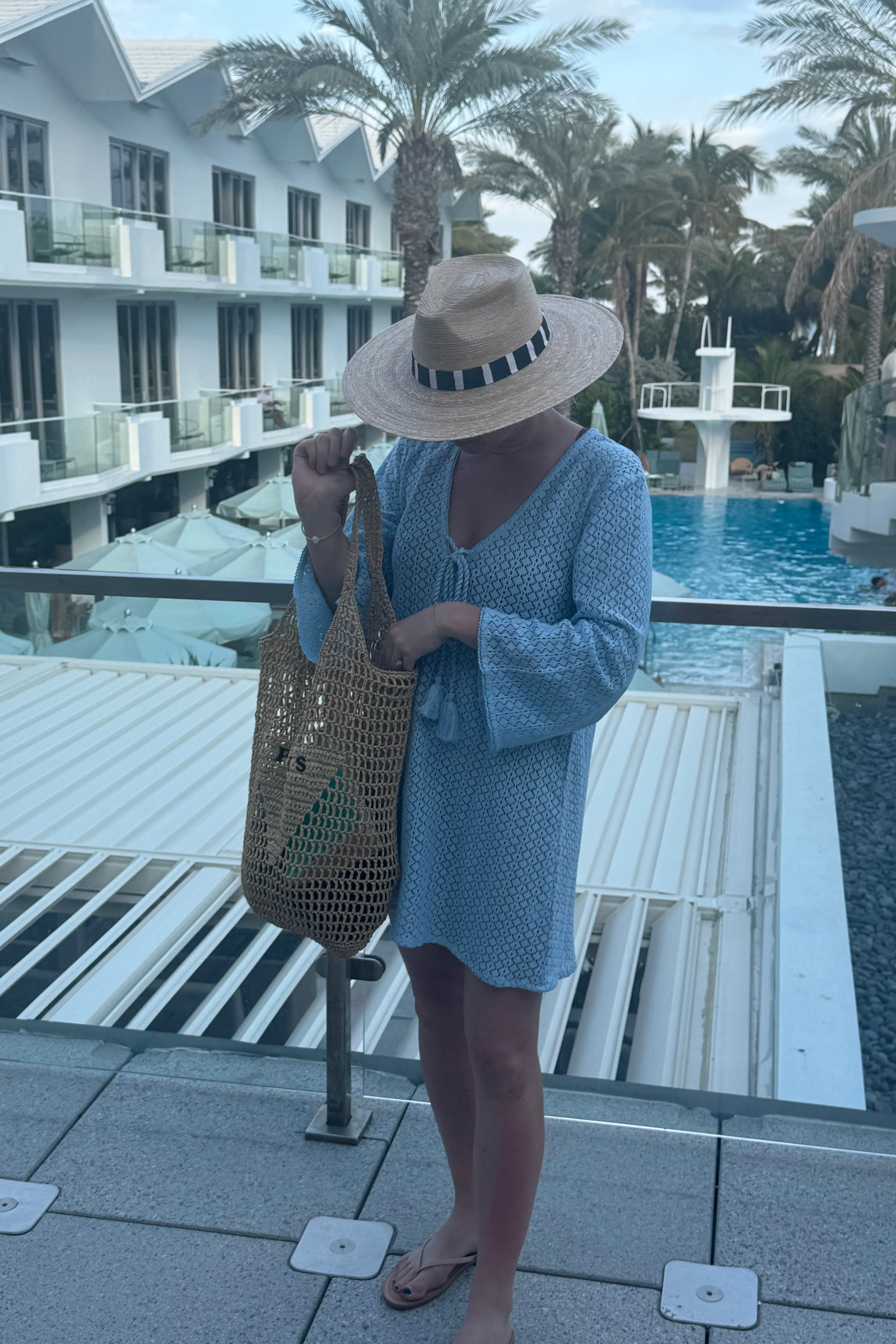 Sorrento Bell Sleeve Dress - Aria Crochet in Light Blue sold by Modatrova product image thumbnail 3