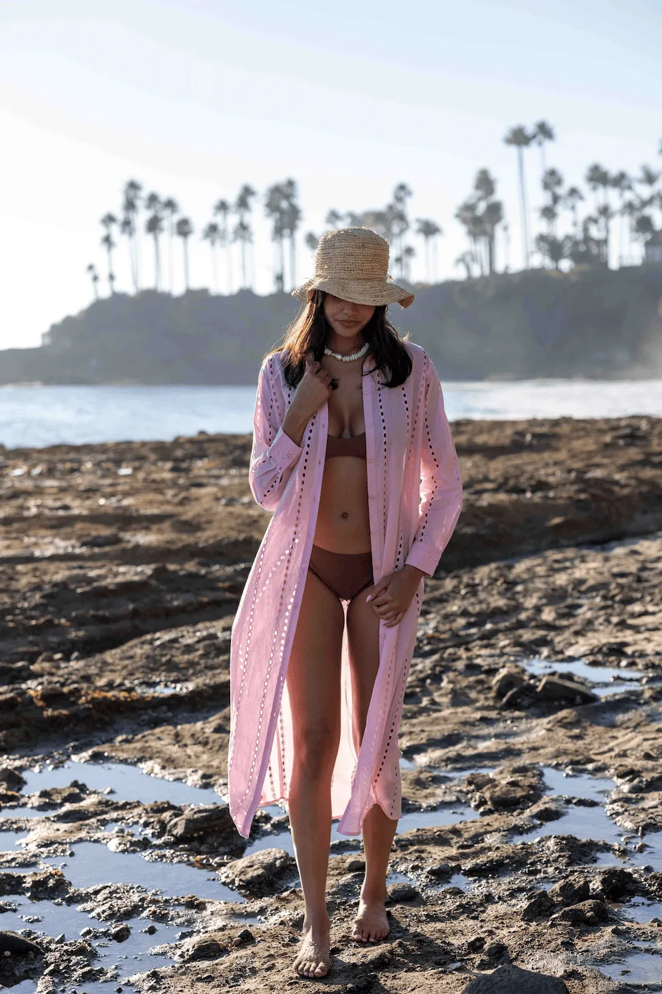 Positano Maxi Shirt Dress - Light Pink sold by Modatrova product image thumbnail 4