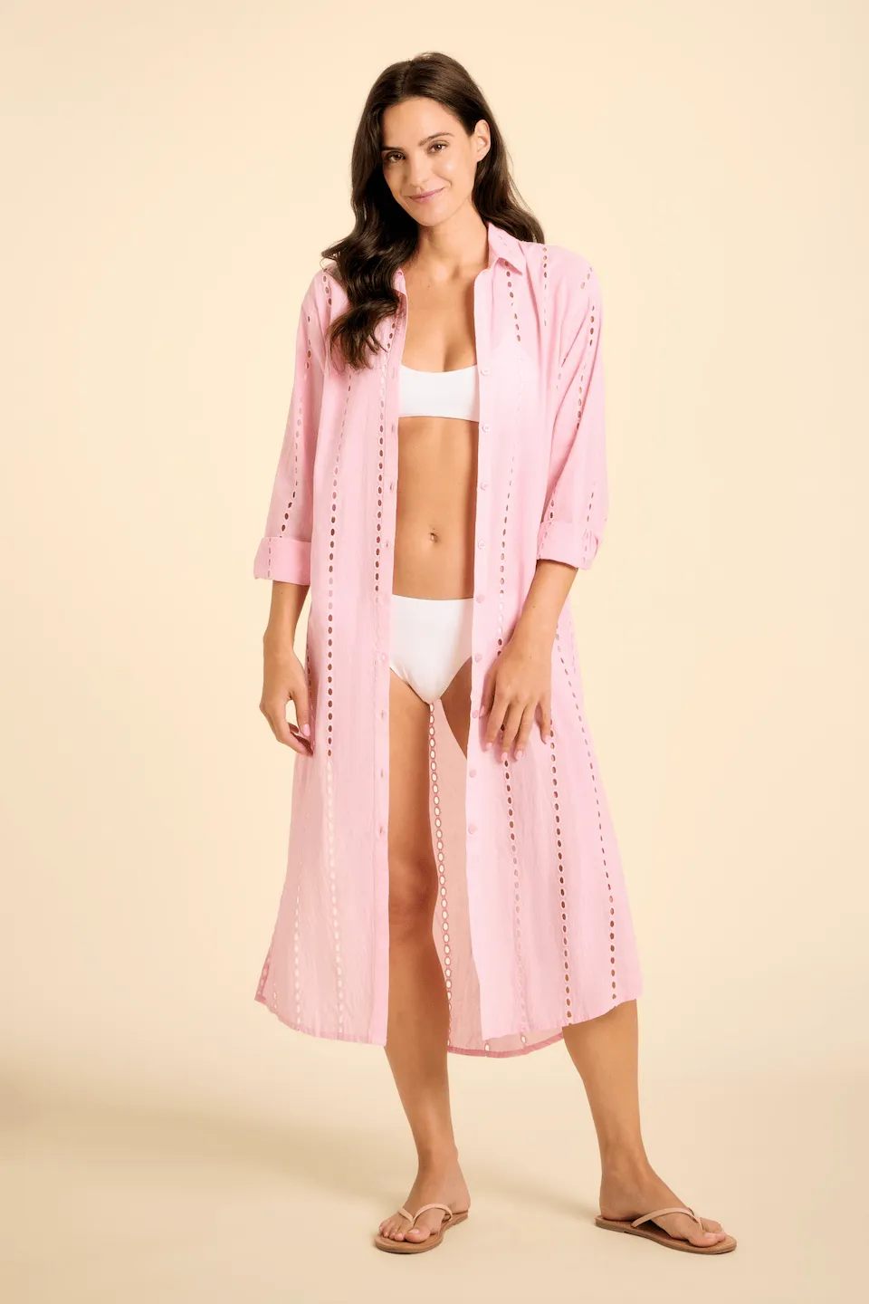 Positano Maxi Shirt Dress - Light Pink sold by Modatrova