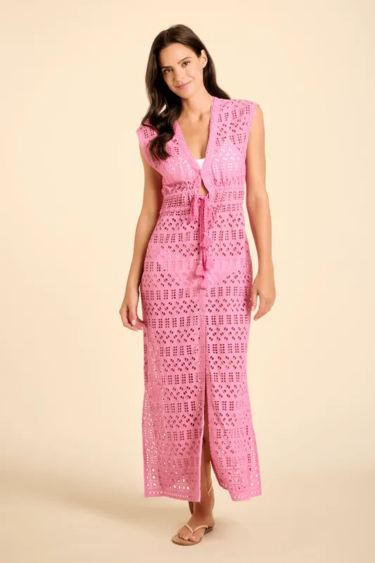 Fontelina Dress - Lucca Eyelet Light Pink made by Sitano