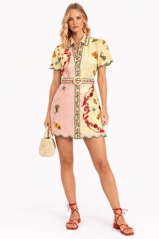 Poppy Blush Shell Mini Dress made by Anna Cate