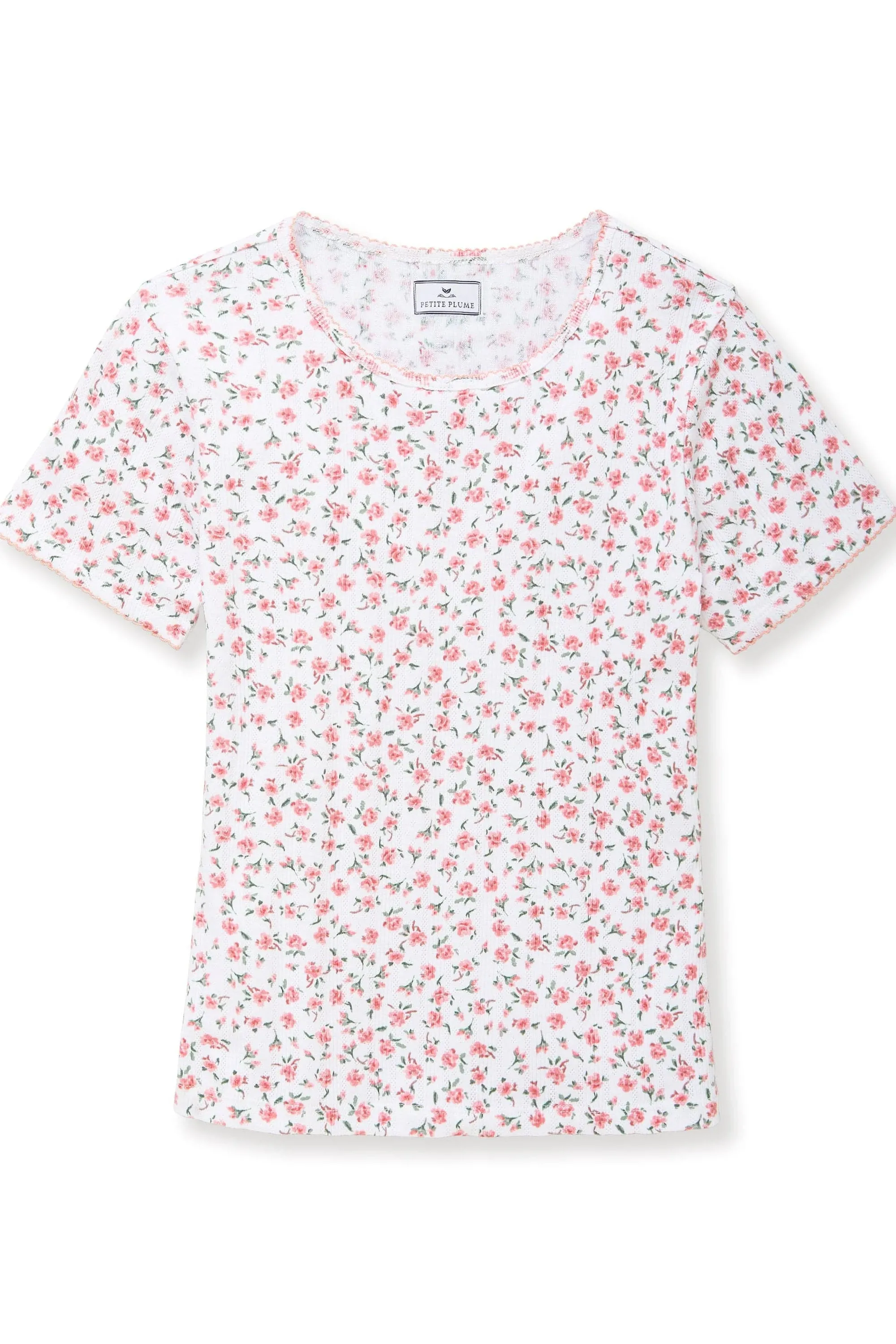 Women's Pointelle T-Shirt in Pink Floral sold by Modatrova product image thumbnail 5