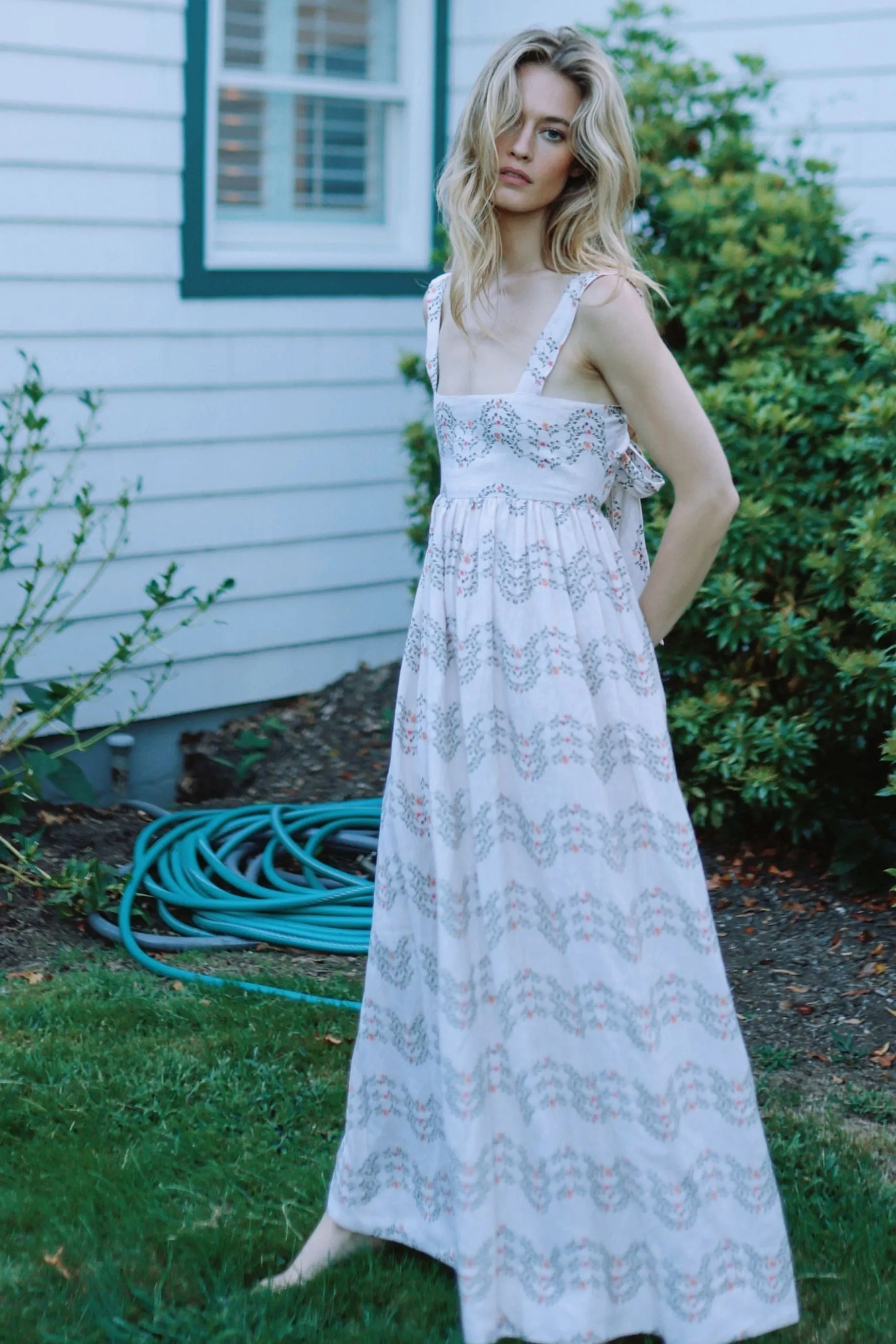 Beatrice Dress in Floral Trellis sold by Modatrova