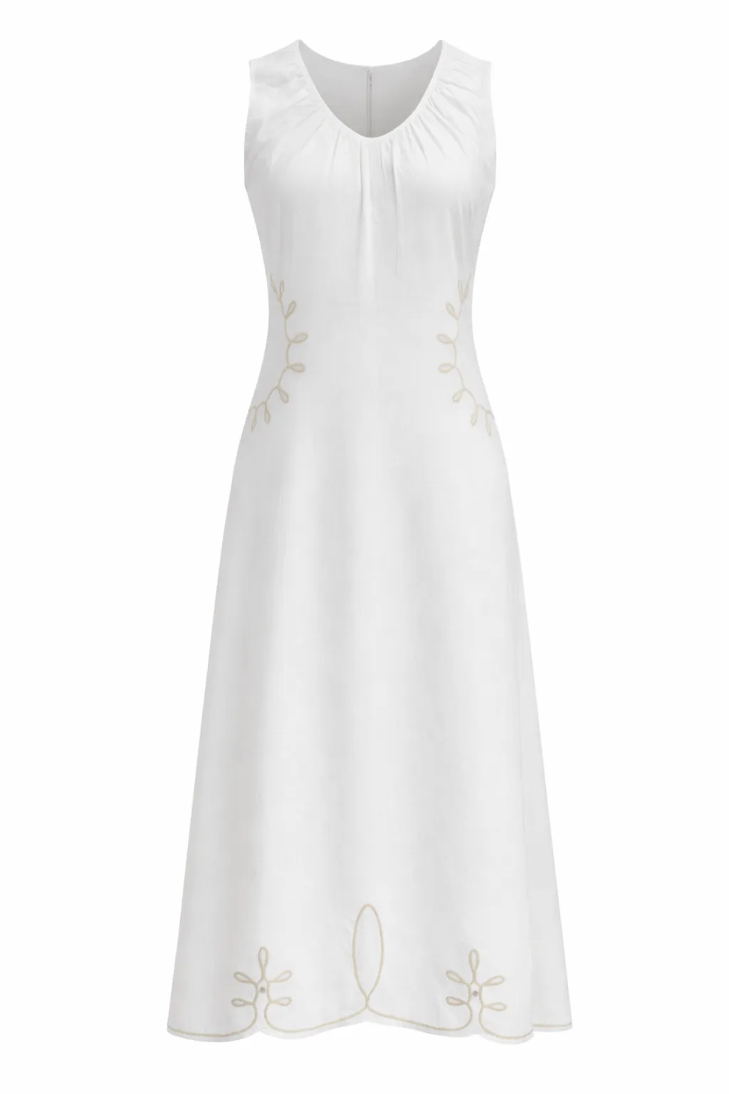 Morris Ivory Embroidery Midi Dress sold by Modatrova