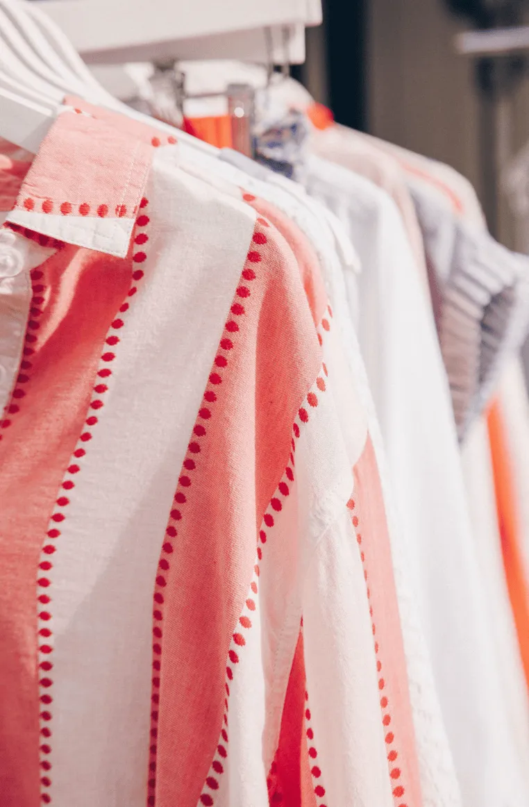 Positano Shirt Dress - Pink/White Cabana Stripes with Dots sold by Modatrova product image thumbnail 4