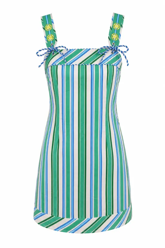 Blaine Luca Emerald Stripe Mini Dress made by Anna Cate