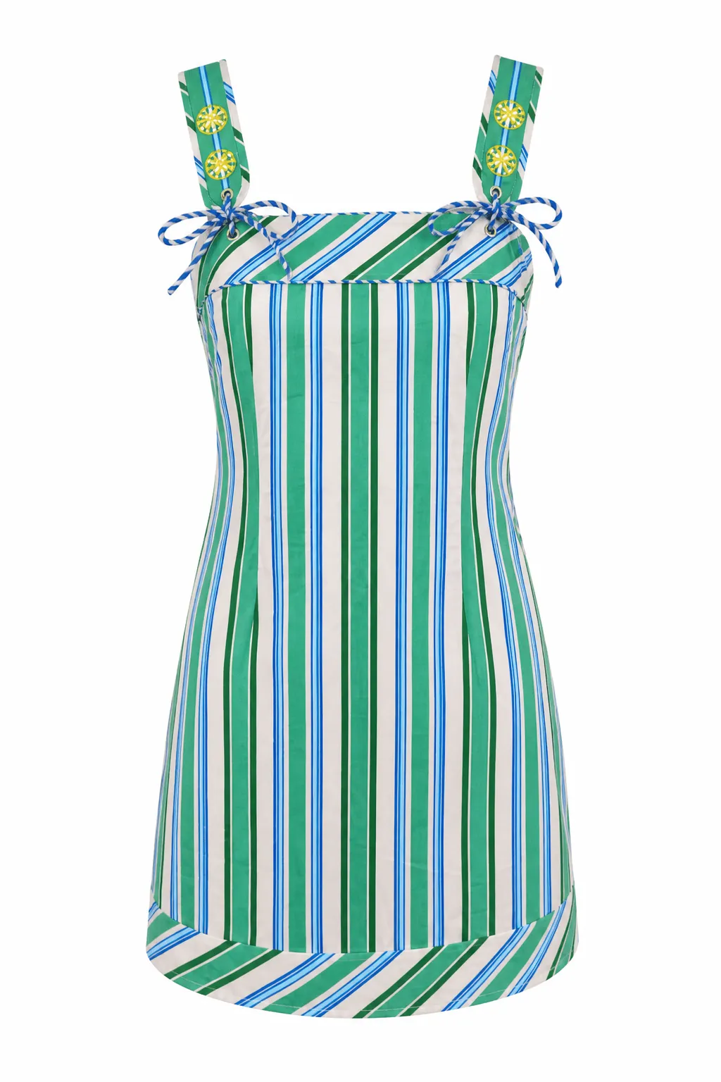 Blaine Luca Emerald Stripe Mini Dress sold by Modatrova