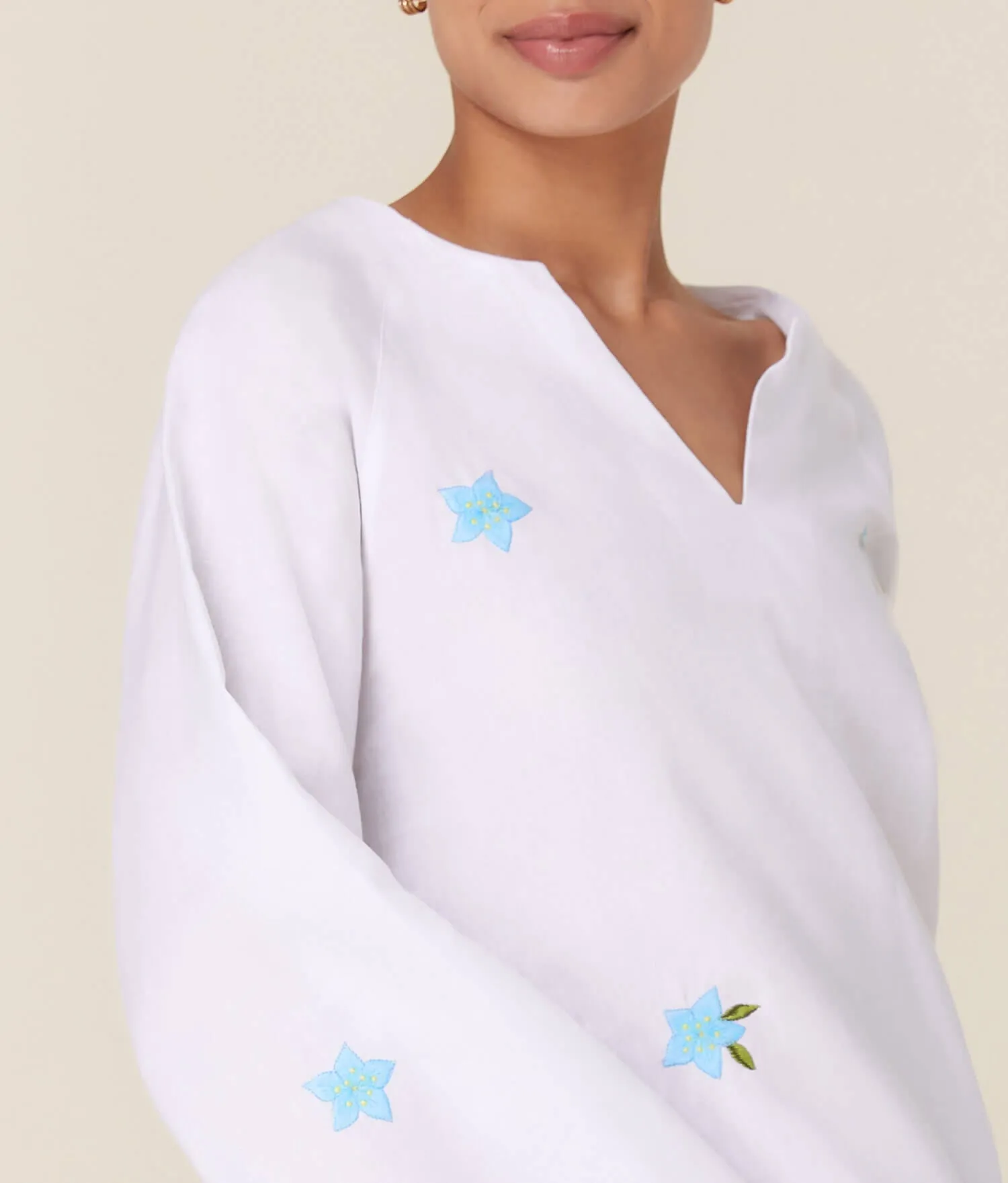 The Serik Mini Dress - Linen - White sold by Modatrova product image thumbnail 2