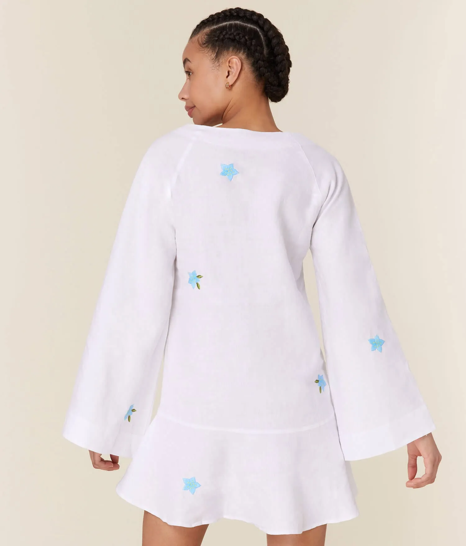 The Serik Mini Dress - Linen - White sold by Modatrova product image thumbnail 3