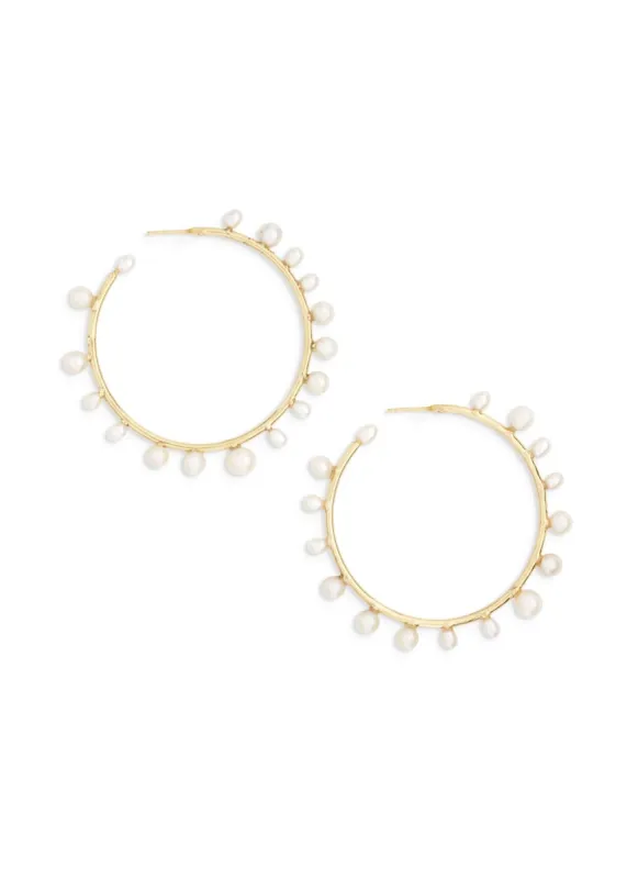 Pearl Hoops | Large sold by Modatrova