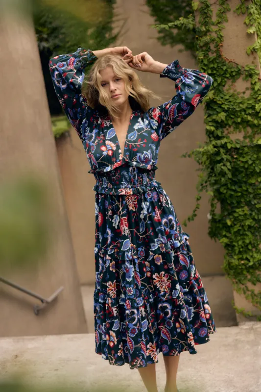 Sloan Dress - Evergreen Chintz sold by Modatrova