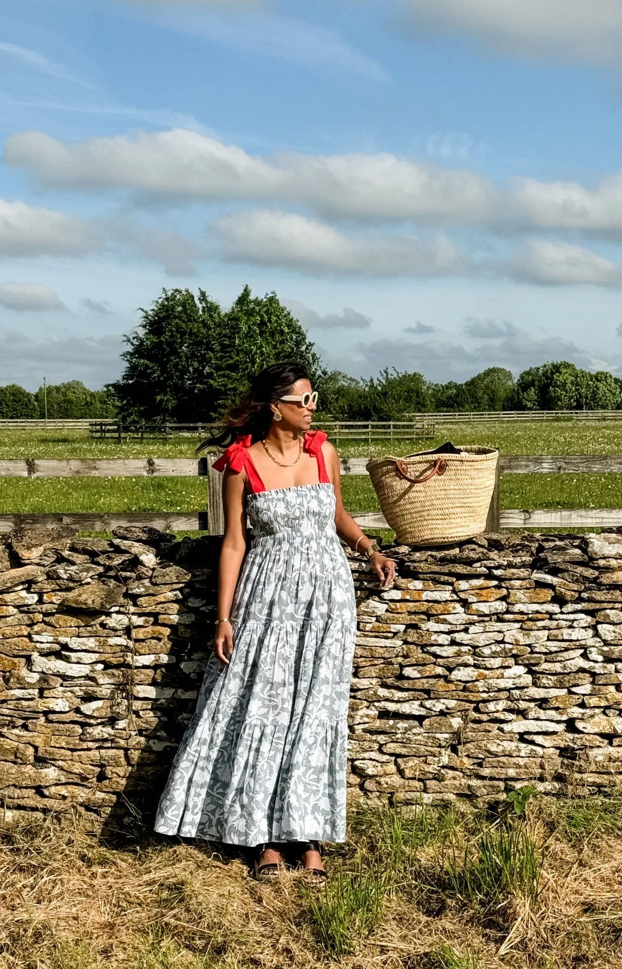 Lilly Dress - Blue/ Red sold by Modatrova product image thumbnail 3