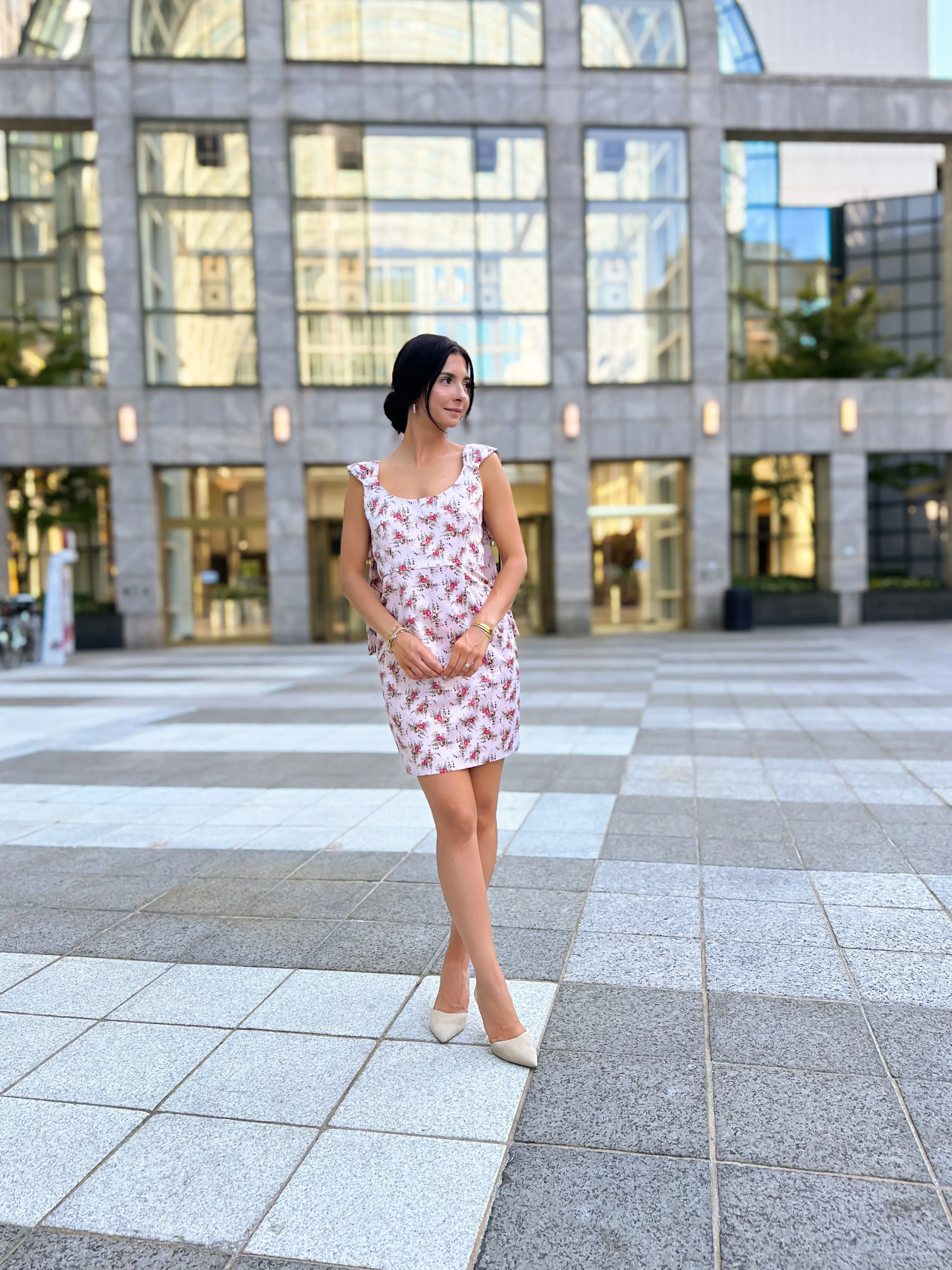 Adeline Stretch Satin Mini Dress sold by Modatrova product image thumbnail 3