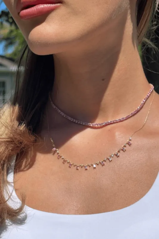 Pink Sapphire and Diamond Drop Station sold by Modatrova