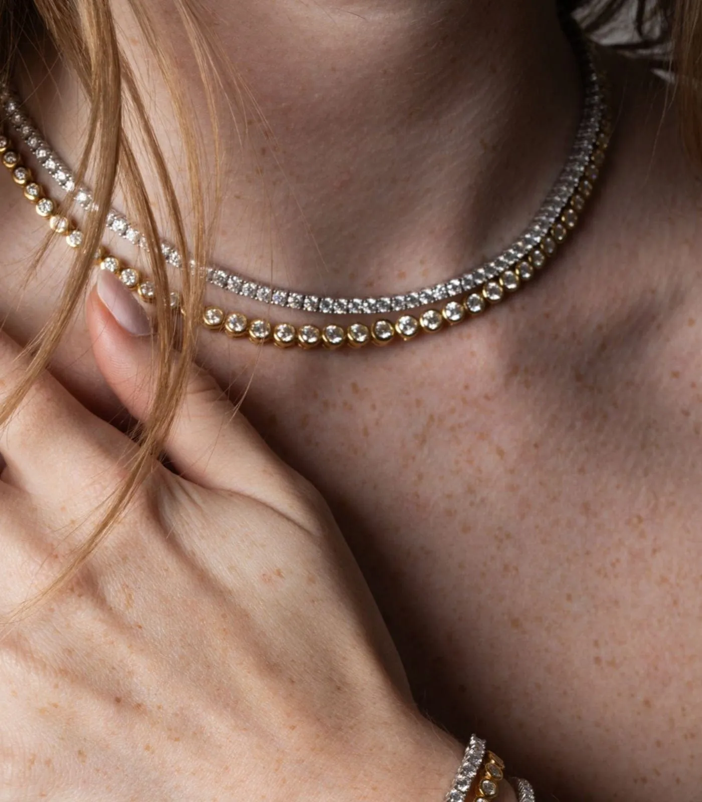 Mae 2mm Round Tennis Necklace sold by Modatrova product image thumbnail 5