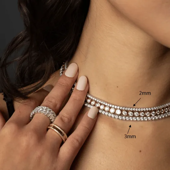 Mae 2mm Round Tennis Necklace sold by Modatrova product image thumbnail 2