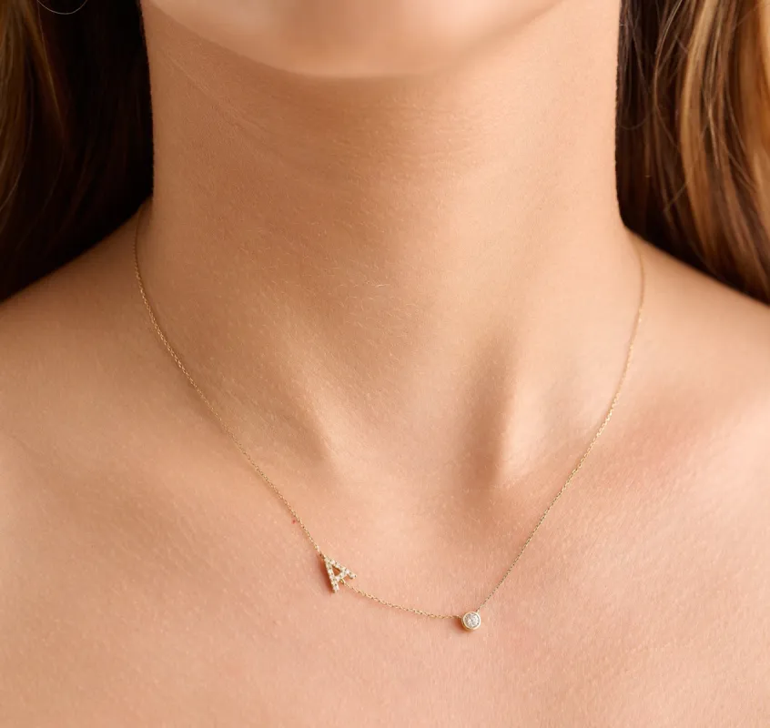 Diamond Initial Necklace sold by Modatrova