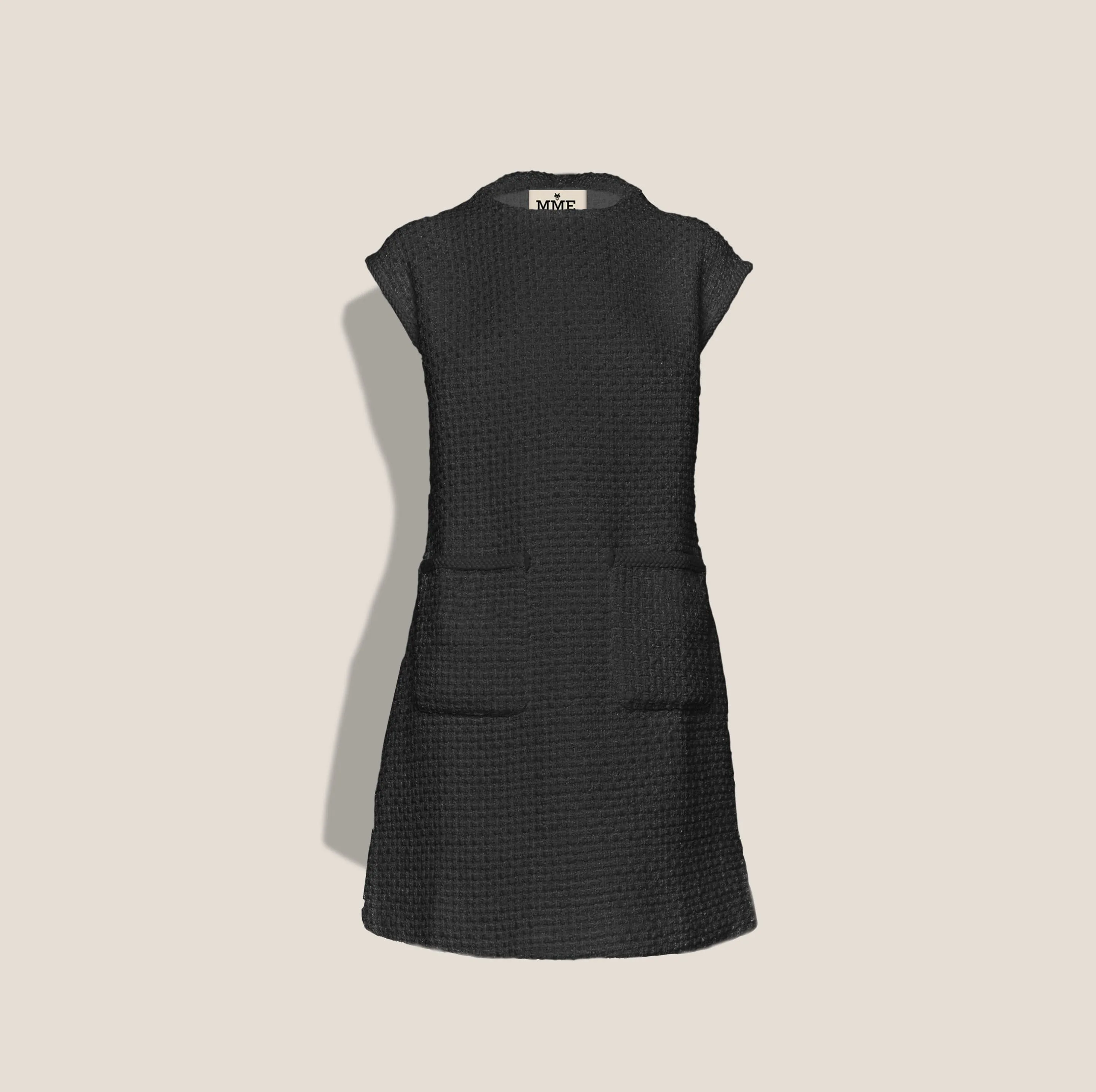 MME. Turlington Bouclé Dress - Noir sold by Modatrova product image thumbnail 2