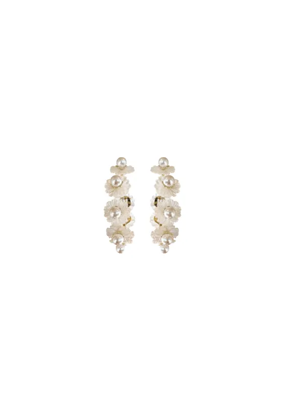 Petite Mother Of Pearl Wildflower Hoops made by Modatrova