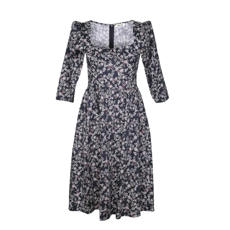 Marisol Dress / Black Floral Cotton sold by Modatrova