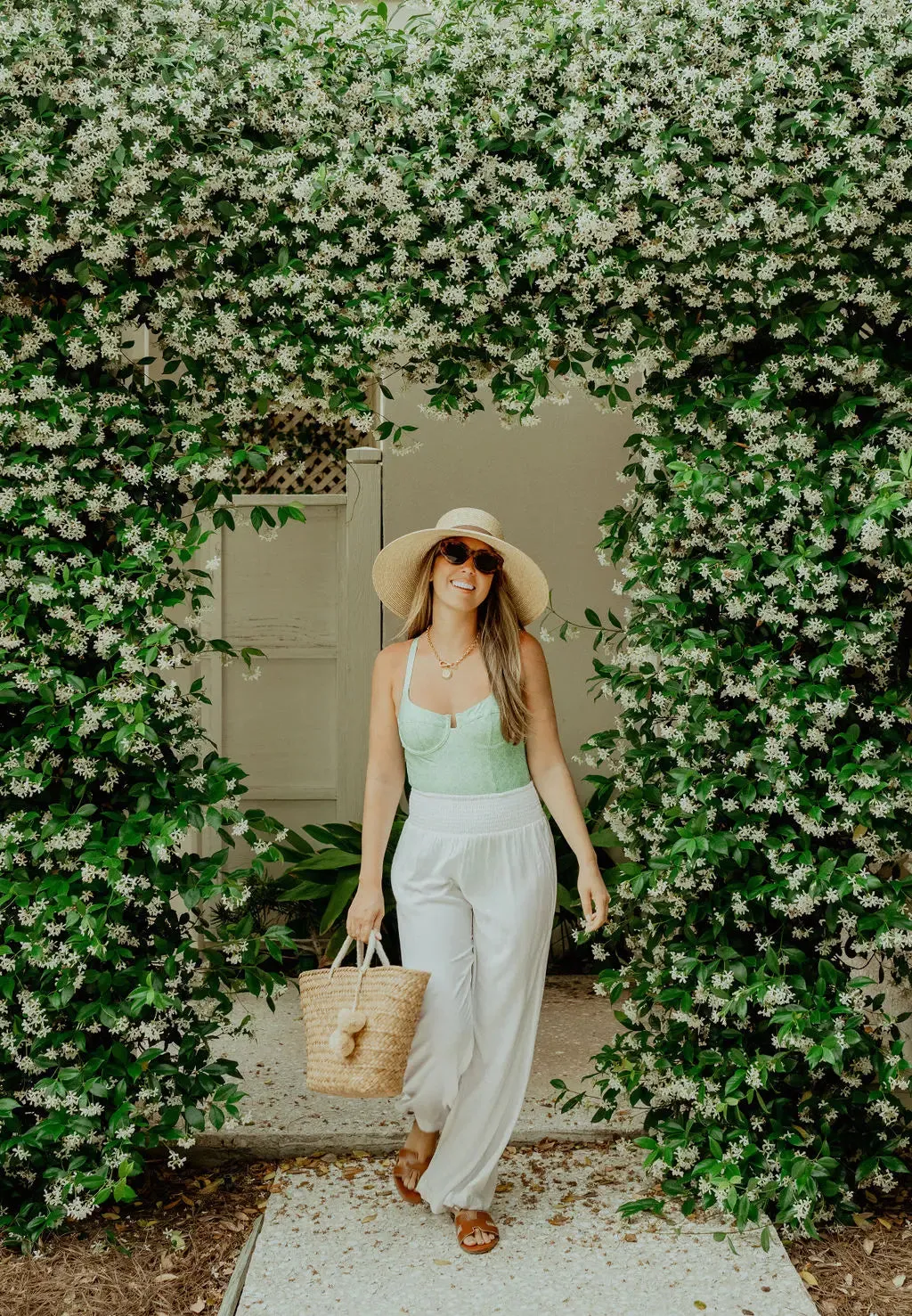 The Sea Island One-Piece - Green Trellis sold by Modatrova product image thumbnail 3