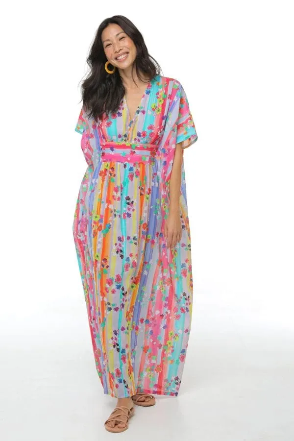 Painted Floral Maxi Caftan sold by Modatrova product image thumbnail 3