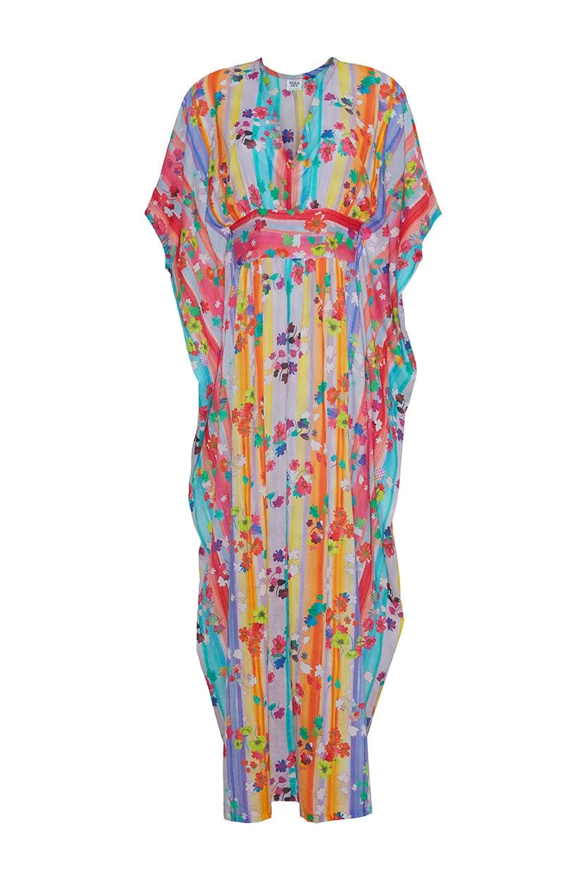 Painted Floral Maxi Caftan sold by Modatrova