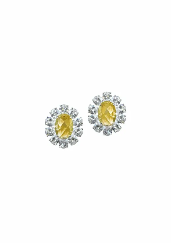 Oversize Canary Embellished Studs made by Modatrova