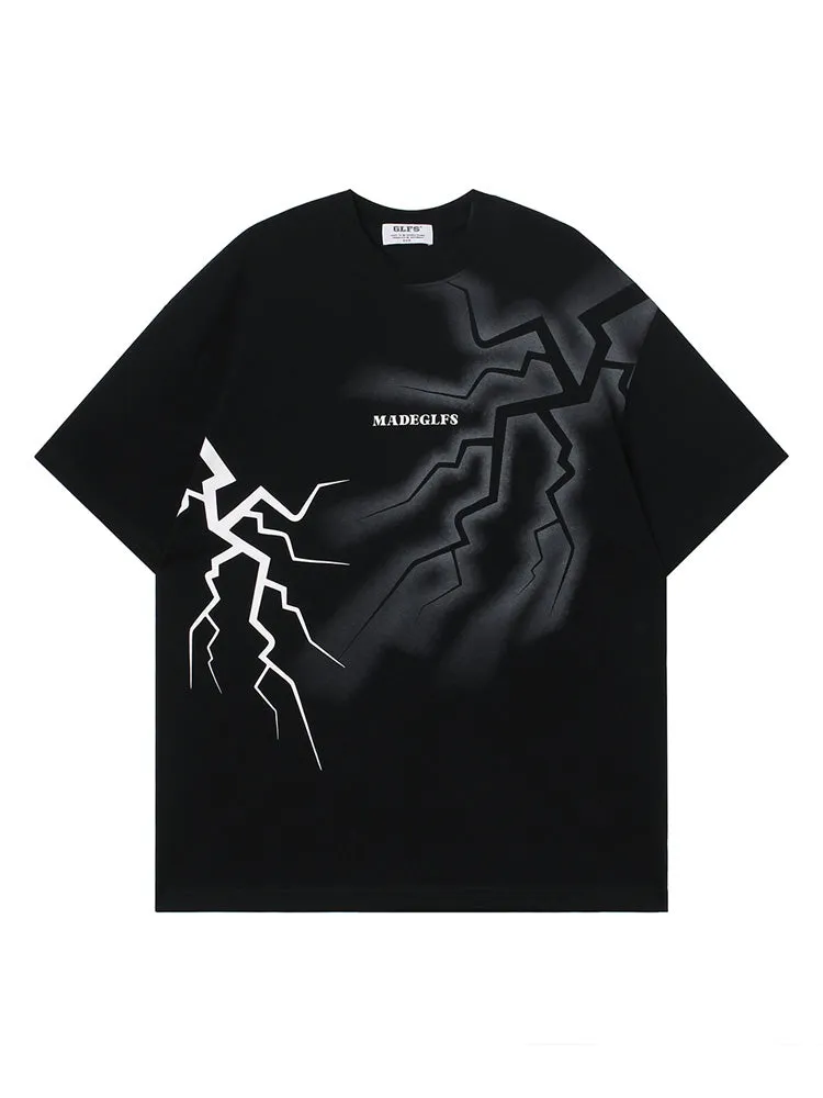 Hand Painted Print Lightning T-Shirt sold by Oeyes product image thumbnail 2